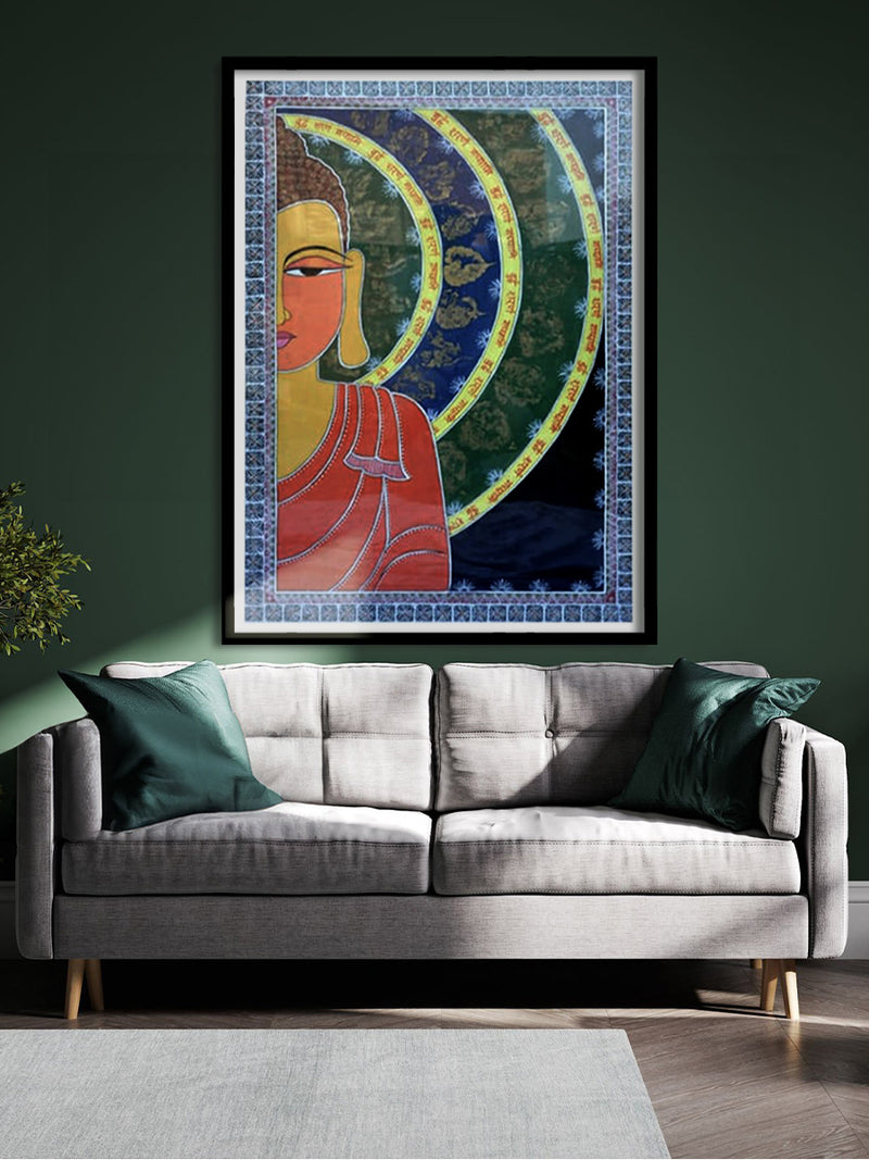 Order Online Half illustration of Lord Buddha in Tikuli painting by Ashok Kumar