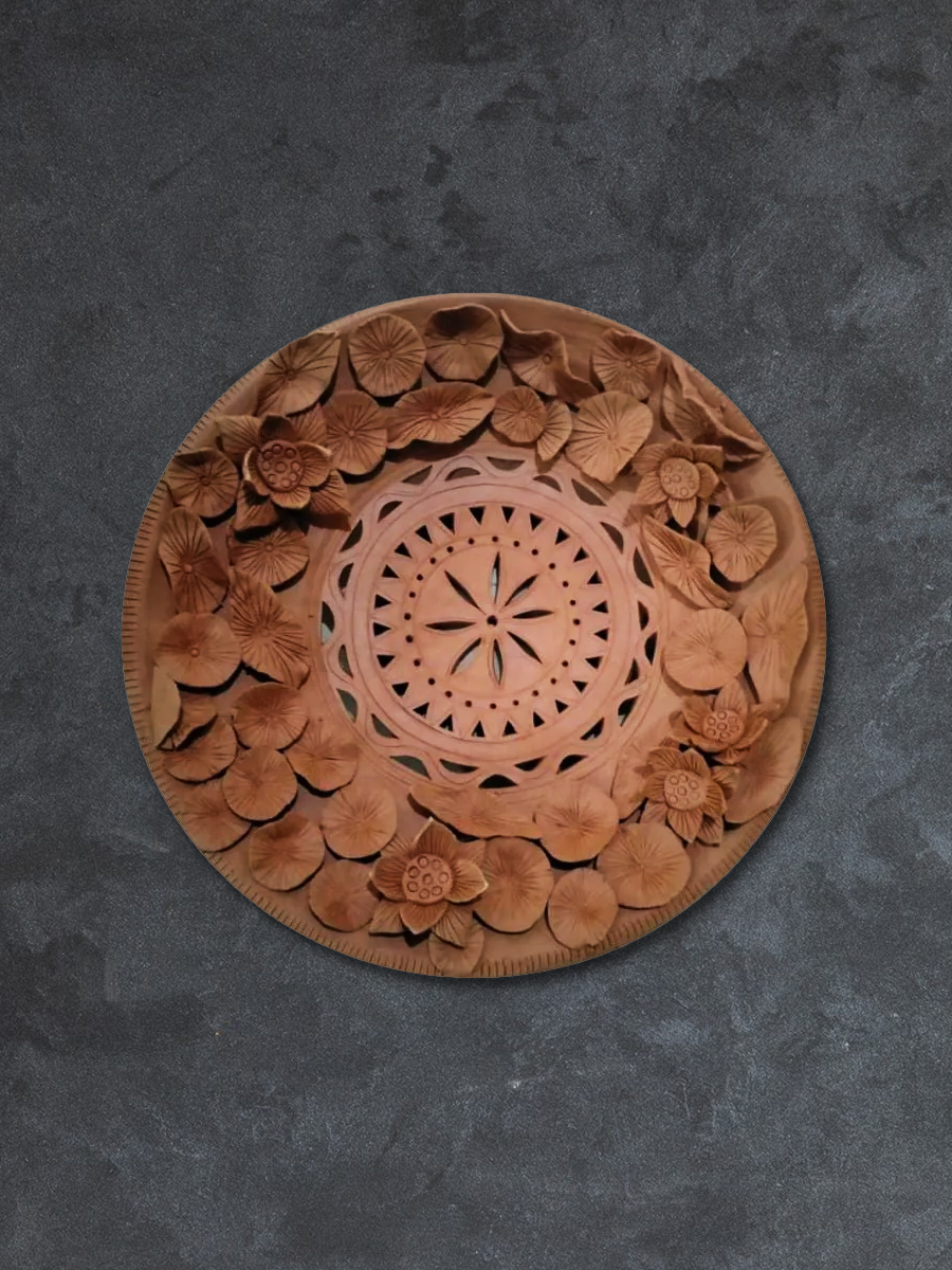 buy Lotus in Terracotta art by Dolon Kundu