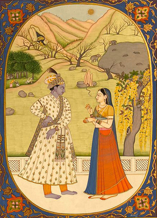 Buy Radha and Krishna in Jyeshtha Mas, Kangra by Mukesh Kumar