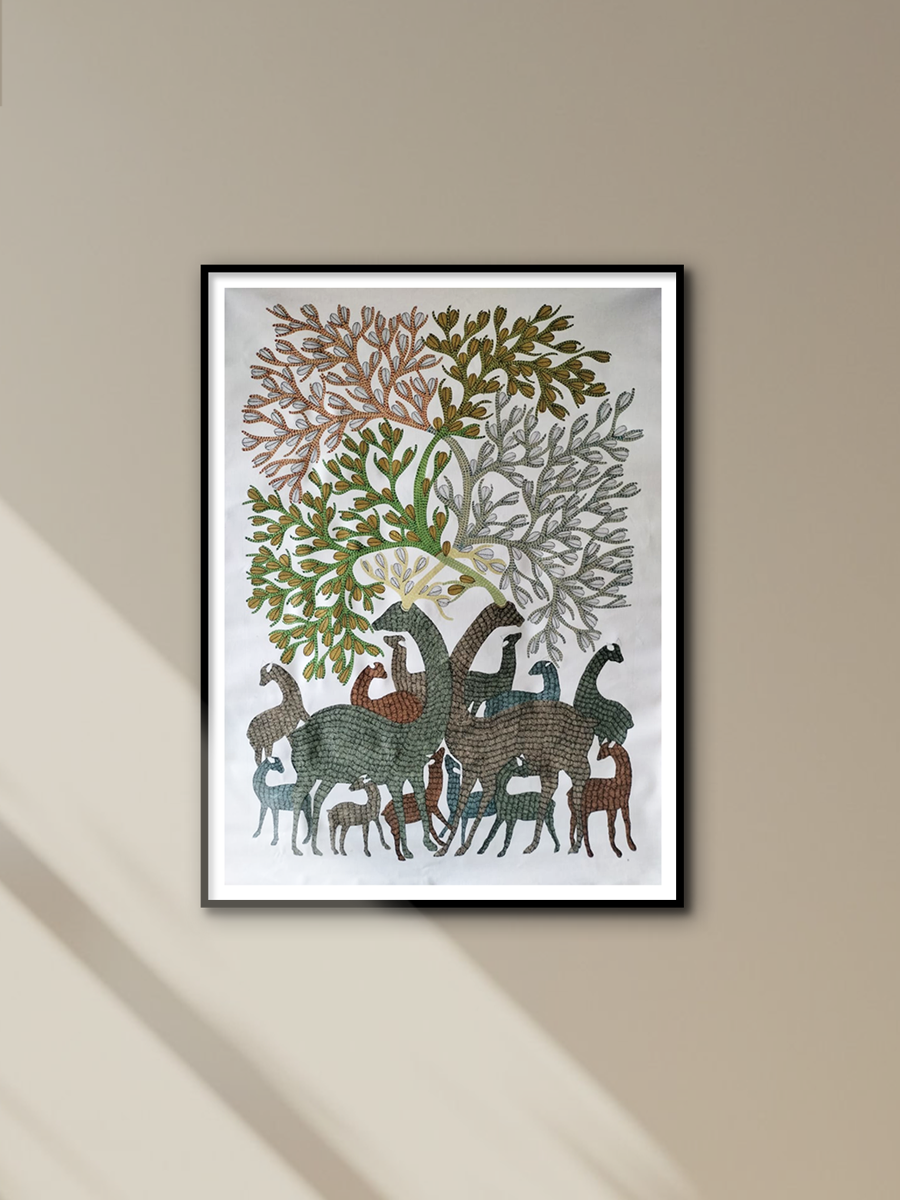 Shop Deer with tree In Gond By Gareeba Singh Tekam
