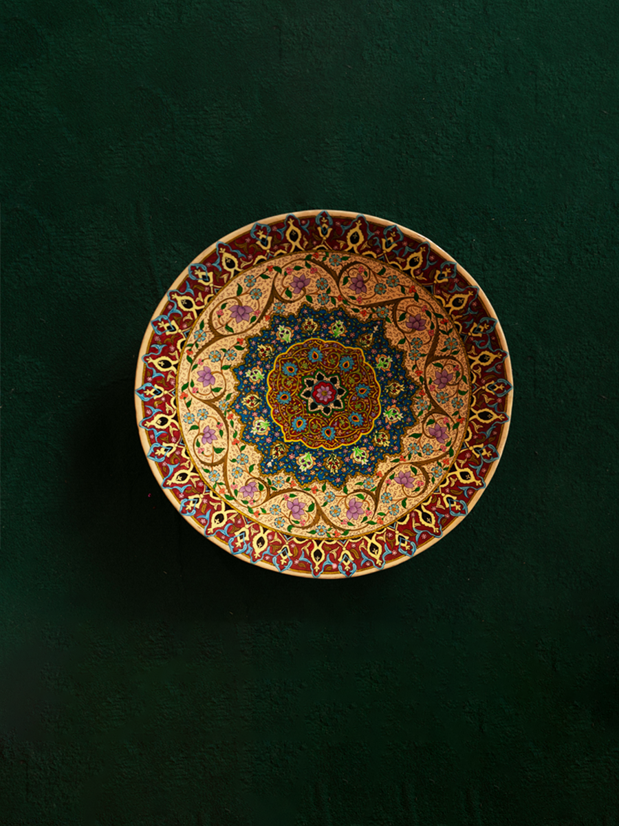 Shop Kashmiri Paper Mache Motifs Wall Plate by Riyaz Khan