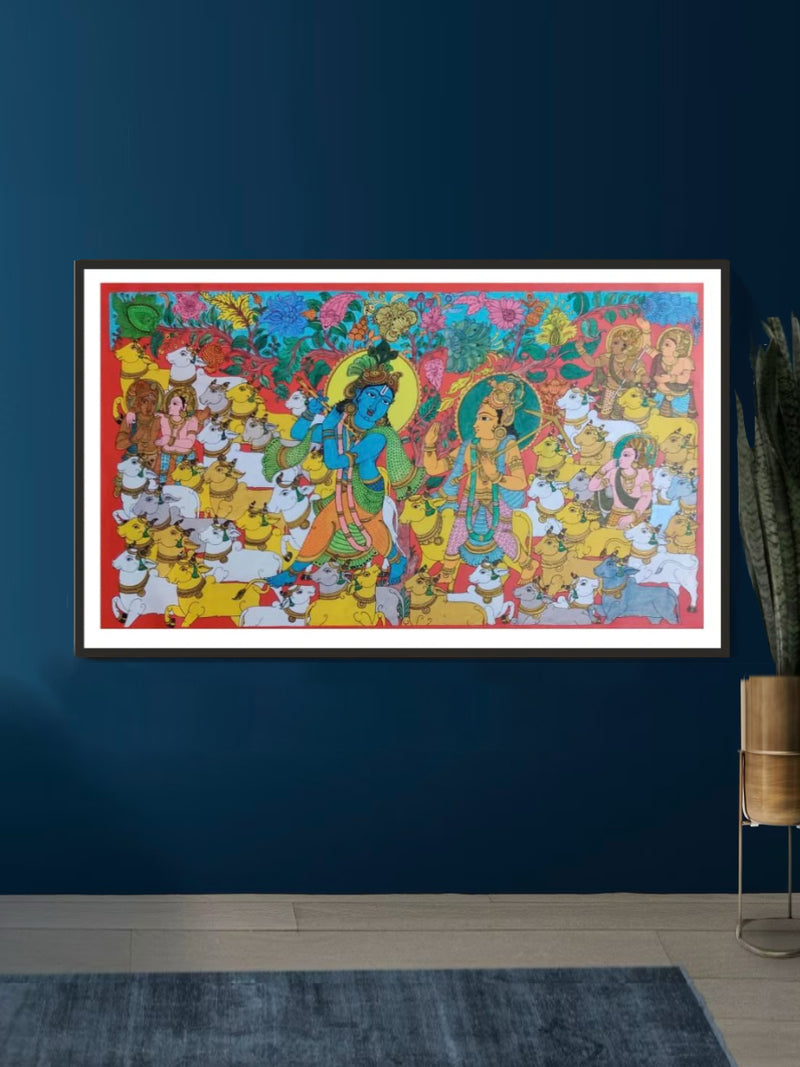 Buy Beautiful Krishna Kalamkari painting 