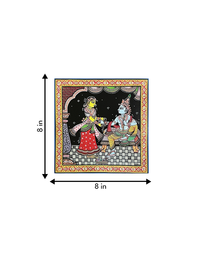 Krishna & Subhadra Pattachitra Painting for sale