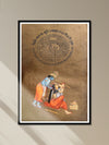 Shop Krishna Combing Radha's Hair In Mughal Miniature by Mohan Prajapati