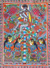 Shop Krishna Playing the Flute in Madhubani 