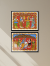 Shop Krishna Radha and Gopis: CHERIYAL SCROLL PAINTING