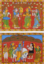 Buy Krishna Radha and Gopis: CHERIYAL SCROLL PAINTING