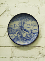 Shop Krishna playing Flute in Blue Pottery Plates by Shilp Guru Gopal Saini