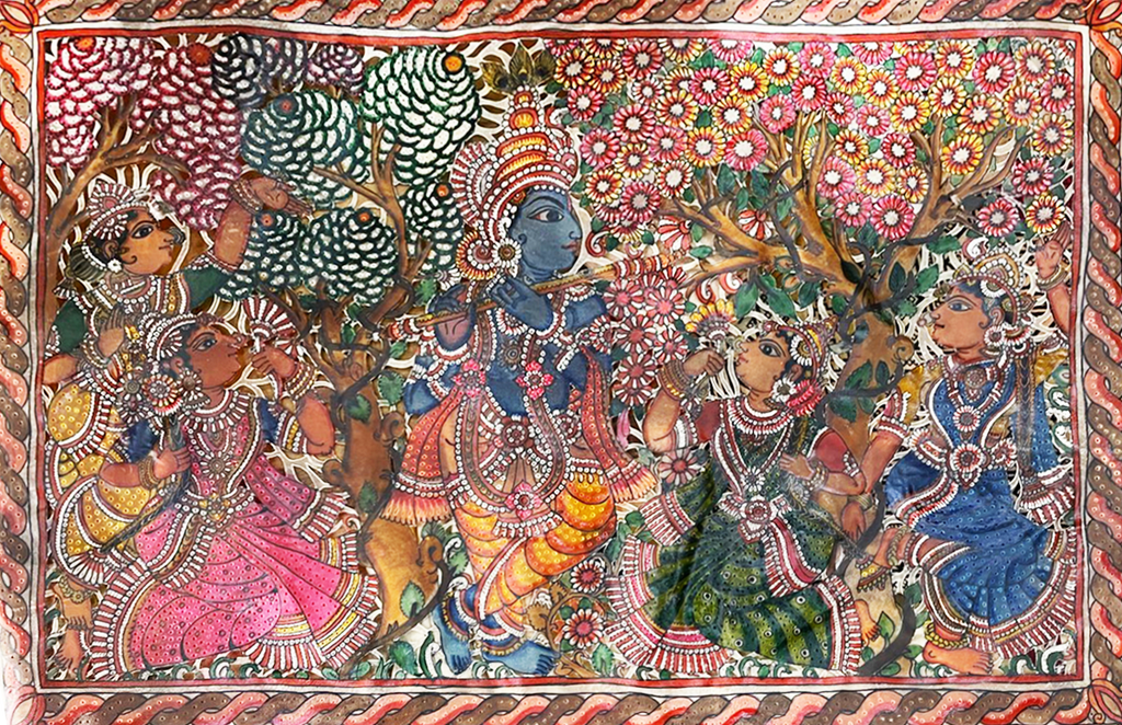 buy Krishna with Gopis in Tholu by Kanday Anjannappa