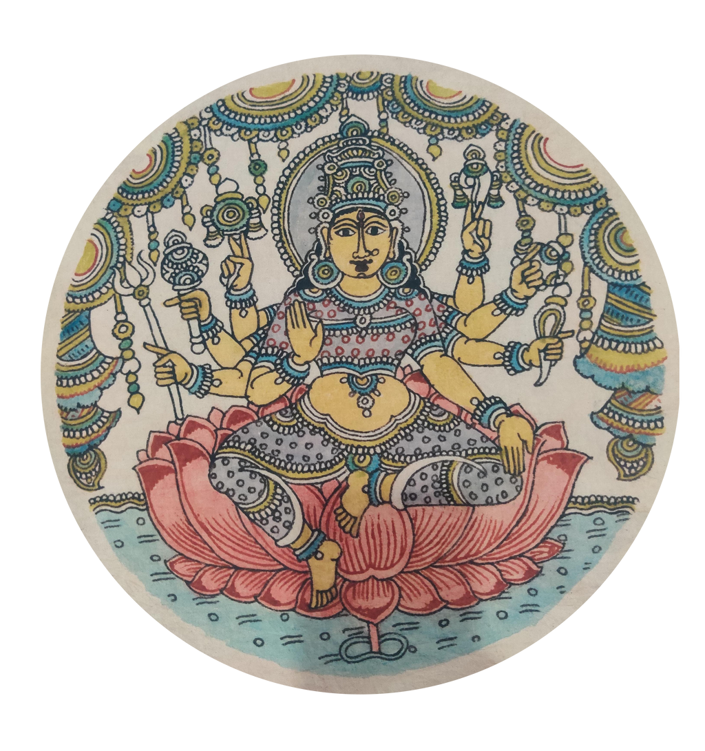 Lakshmi The goddess of Fortune In Kalamkari for sale