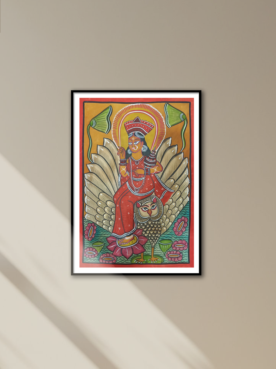 Shop Lakshmi with Uluka handpainted in Kalighat style by Hasir Chitrakar