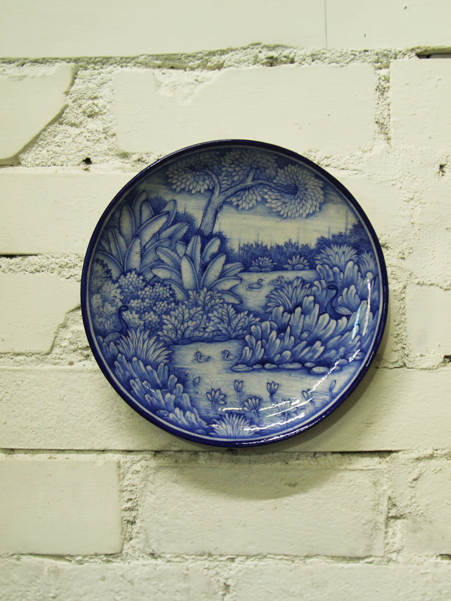 Shop Landscape scene in Blue Pottery Plates by Shilp Guru Gopal Saini