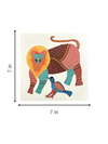 Lion and bird In Gond artwork for sale