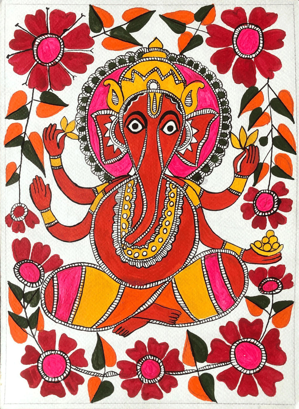 Buy Lord Ganapathi in Madhubani by Izhar Ansari