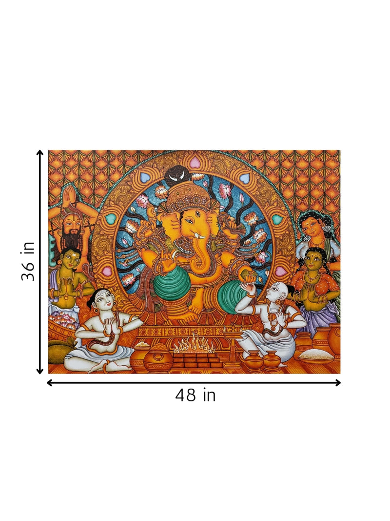 Lord Ganesha In Kerala mural artwork for sale