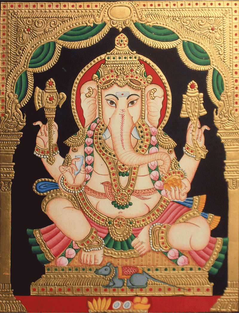 Buy Lord Ganesha In Mysore Tanjore By Dr. J Dundaraja