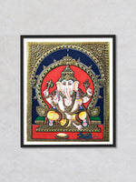 Lord Ganesha, Tanjore Painting by Sanjay Tandekar