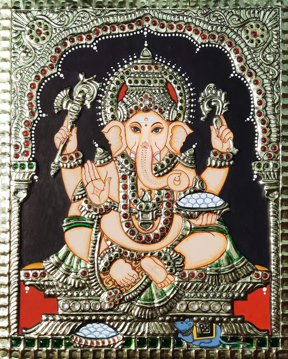 buy Lord Ganesha: Tanjore Painting by Sanjay Tandekar