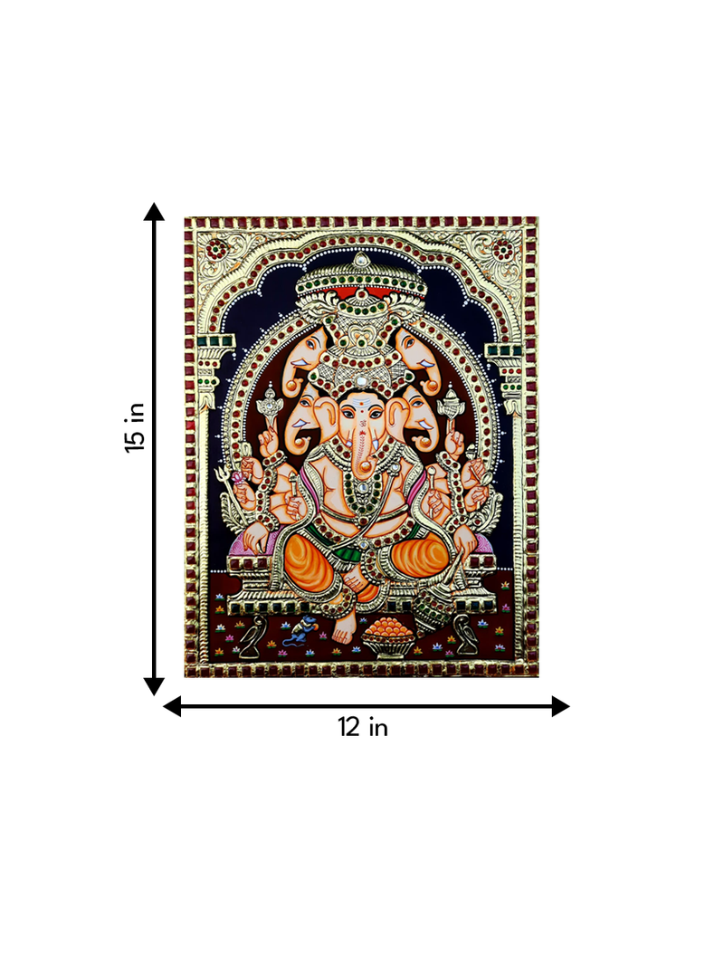 Lord Ganesha: Tanjore Painting by Sanjay Tandekar