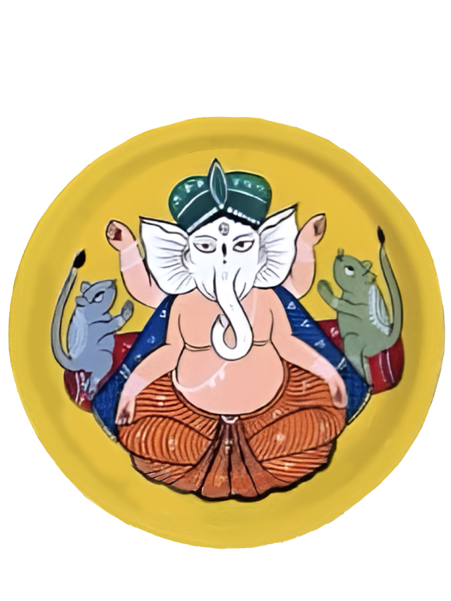 Shop for Ganesha Kalighat Wall Plates 