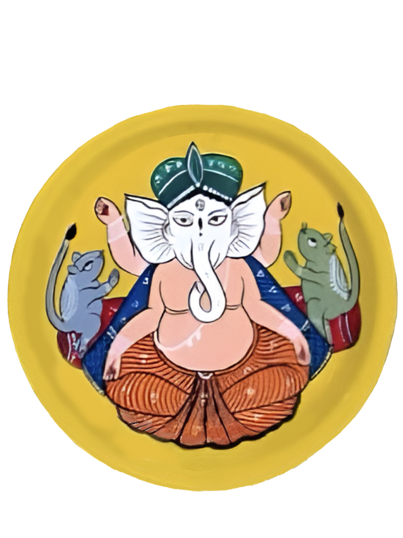 Shop for Ganesha Kalighat Wall Plates 