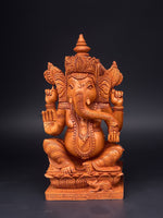 Lord Ganesha in Kadam Wood Carving artwork for sale