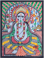 Buy Lord Ganesha Madhubani Wall Painting/Bihar Art/Home Decor