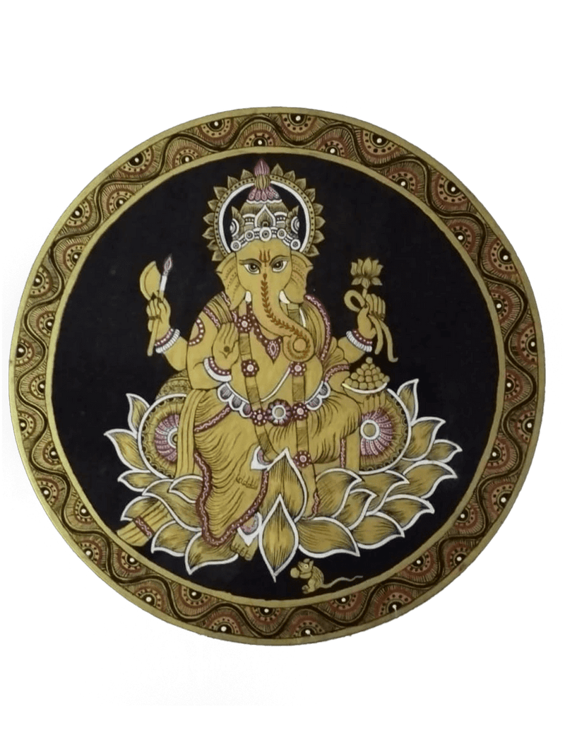 Buy Lord Ganesha Tikuli round Wall Plates