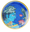 Buy Lord Krishna on a plate In Blue Pottery