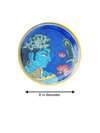 Lord Krishna on a plate In Blue Pottery