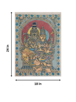 Lord Shiva with Family In Kalamkari for sale