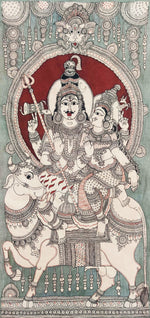 Buy Lord Shiva with Shakti In Kalamkari by Harinath N