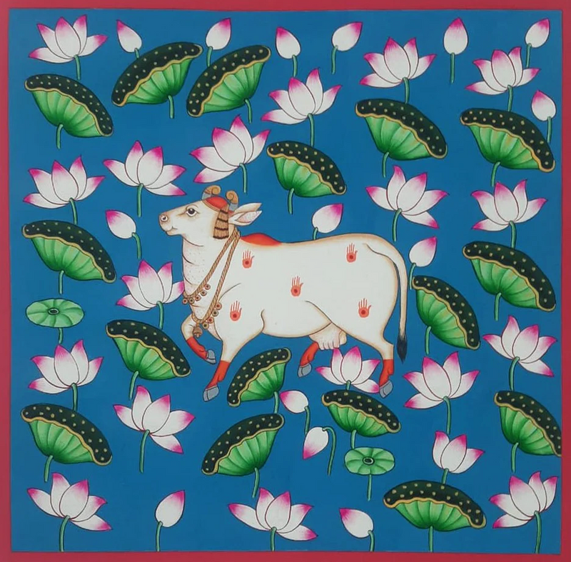 Purchase Cow and a lotus pond Pichwai painting