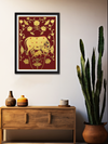 Order Cow and calf maroon pichwai art