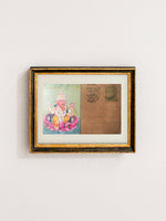 Lotus Serenity: Lord Ganesh's Divine Seat Miniature Painting by Mohan Prajapati