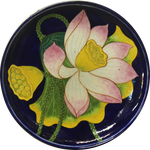 Lotus in Blue Pottery Plate by Shilp Guru Gopal Saini