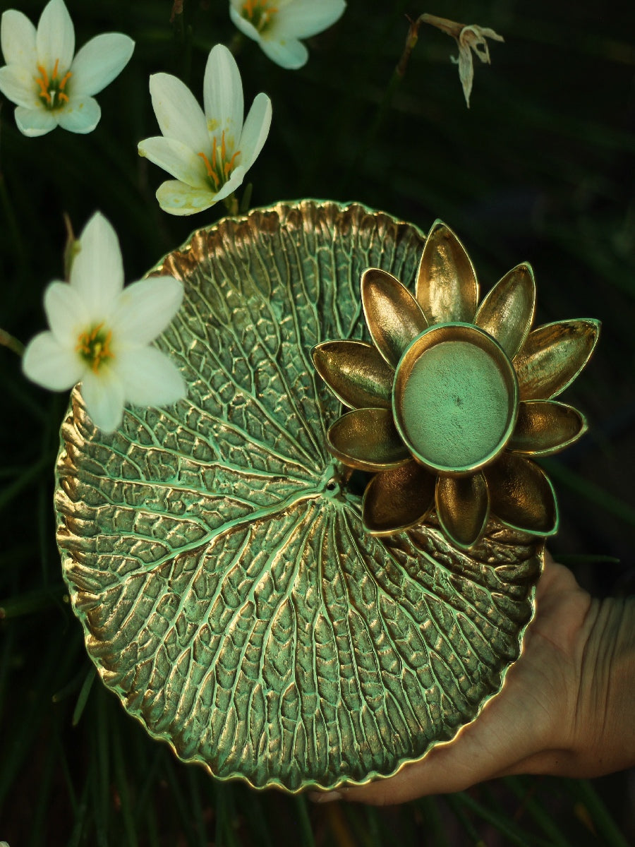 Shop Lotus plate In Brass work by Chanchal Chakraborty