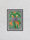 Love Birds, Madhubani Painting by Ambika Devi