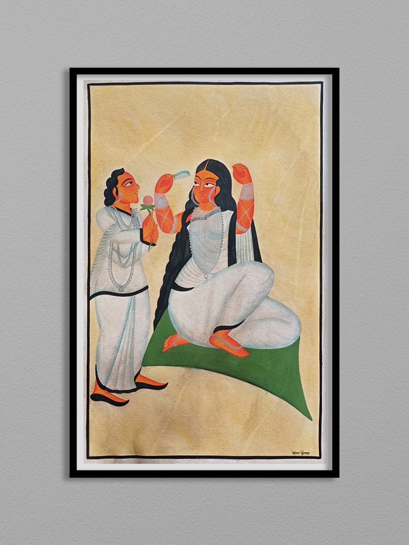 Loving Deeds in Kalighat painting by Uttam Chitrakar for Sale