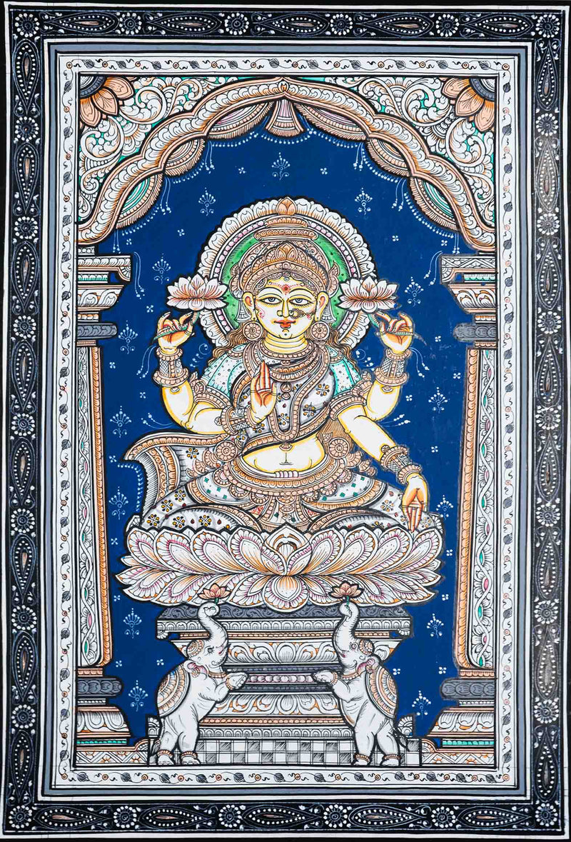 Buy Luminous Abundance: Divine Tapestry Pattachitra Painting on a canvas 