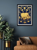 Order Cow with calf blue pichwai art