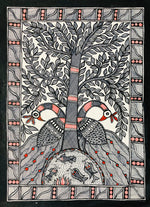 Buy Lush abudance - Vitality of Life Madhubani Art by Ambika Devi