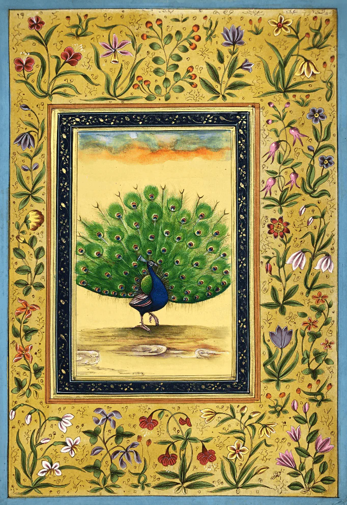 Buy A Regal Peacock in Miniature Painting by Mohan Prajapati