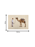 A Camel and the Rider in Miniature Painting for sale