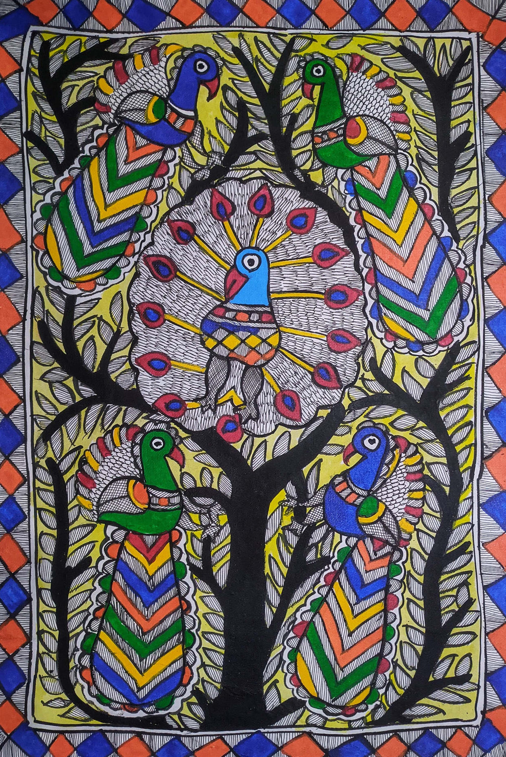 Shop Peacocks in Madhubani by Ambika Devi