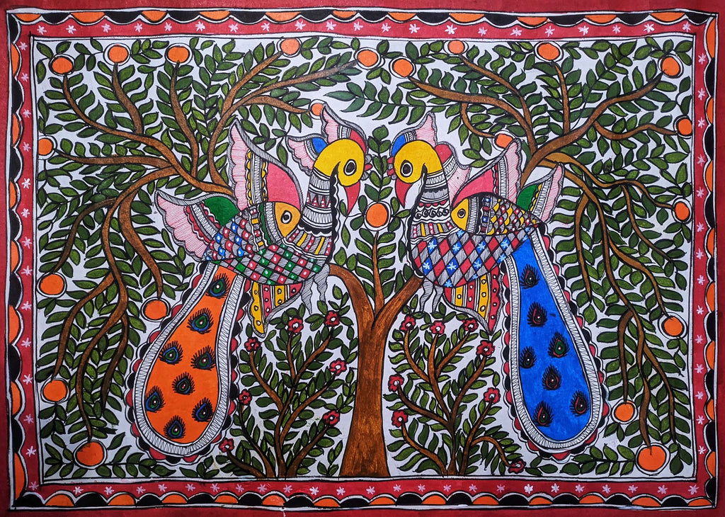 Shop Peacocks in Madhubani by Ambika Devi