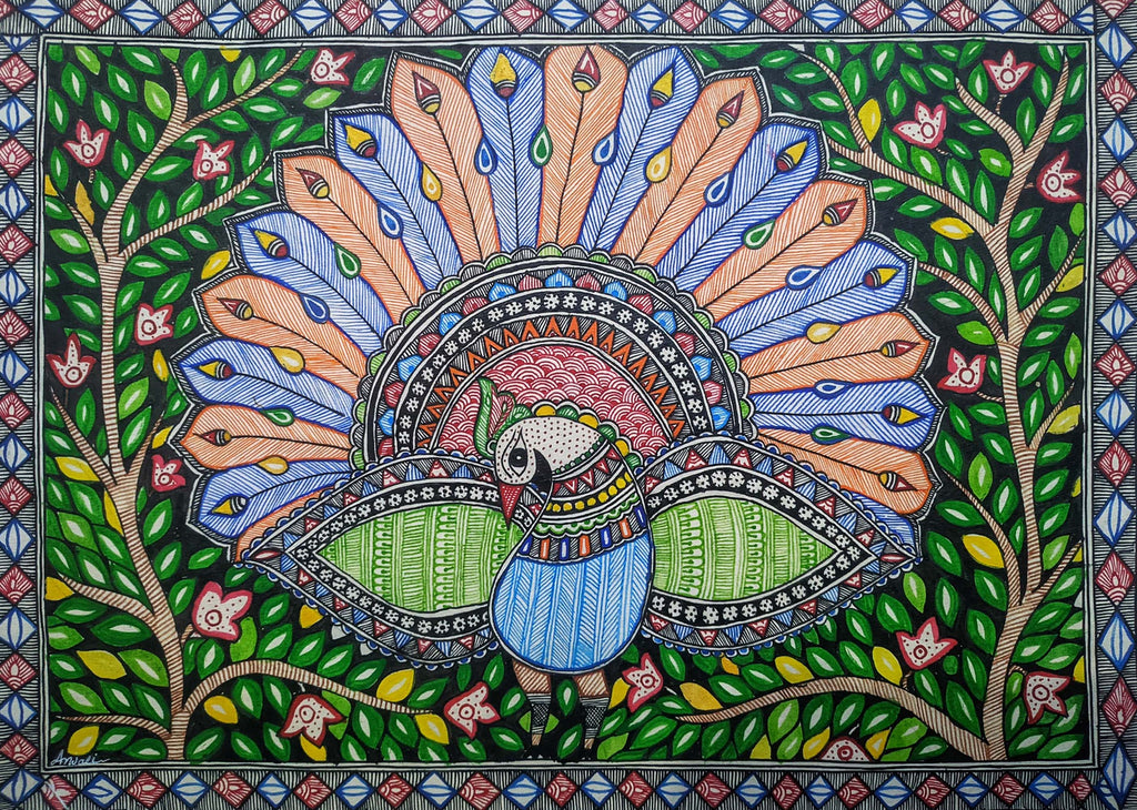 buy Enchanting Elegance: Madhubani Peacock