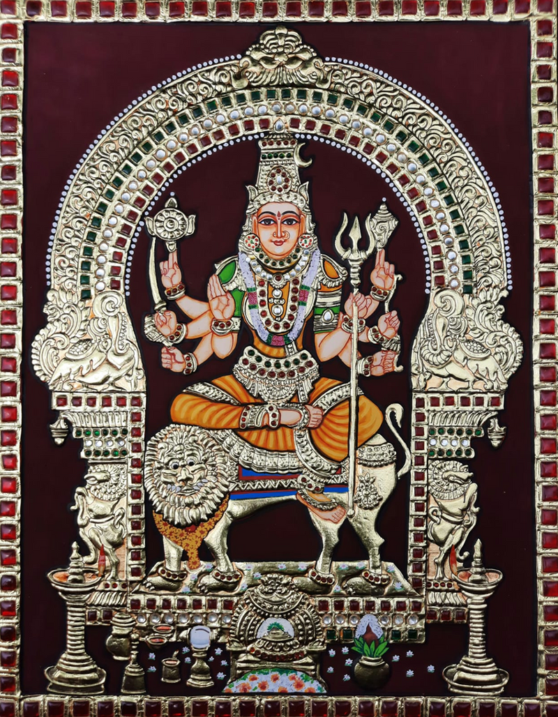 buy Maa Durga Tanjore Painting by Sanjay Tandekar