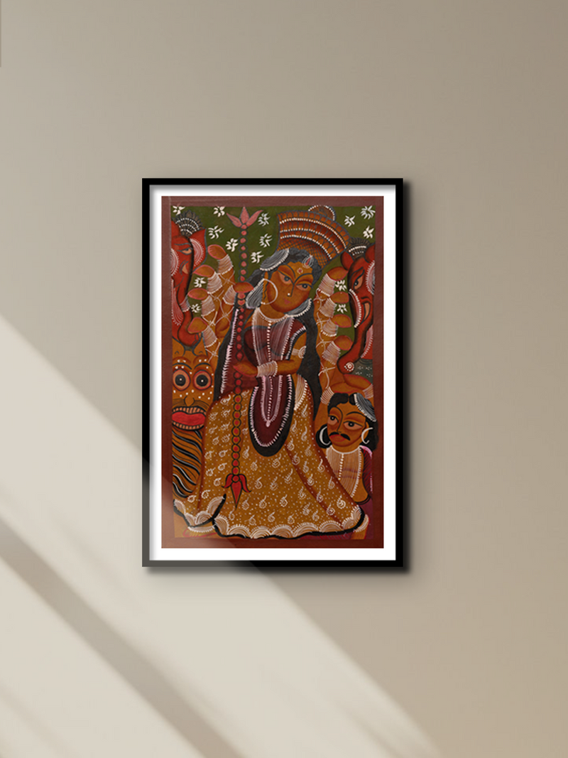 Shop Maa Durga with her Trishul in Bengal Pattachitra