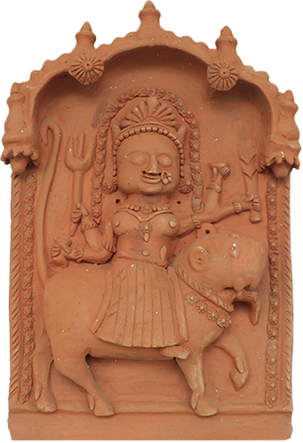 Maa Durga’s portrayal in Terracotta by Dinesh Molela